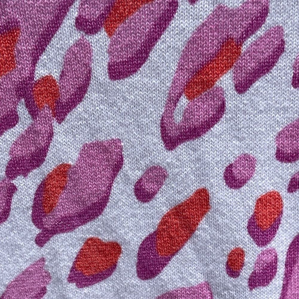 Bob Mackie Wearable Art Pink Animal Print Button-Front Cardigan Size S - Picture 11 of 12